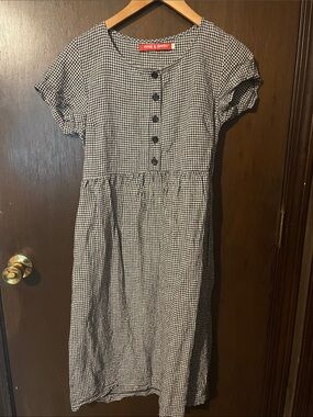 Pyne & Smith Black and White Gingham Midi Dress